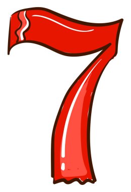 Sayı 7, illüstrasyon, beyaz arka plan üzerinde vektör.