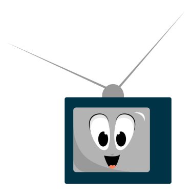 Şirin TV, illüstrasyon, beyaz arkaplanda vektör.