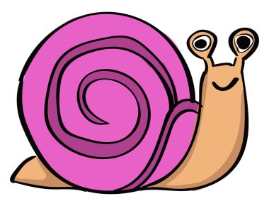 Küçük salyangoz, illüstrasyon, beyaz arka plan üzerinde vektör.