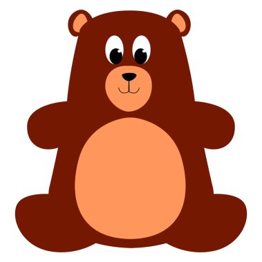 Oyuncak ayı, illüstrasyon, beyaz arka plan vektör.