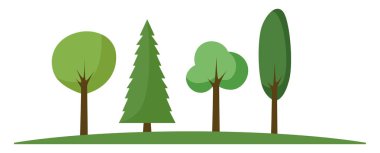 Ağaçlar, illüstrasyon, beyaz arka plan üzerinde vektör.