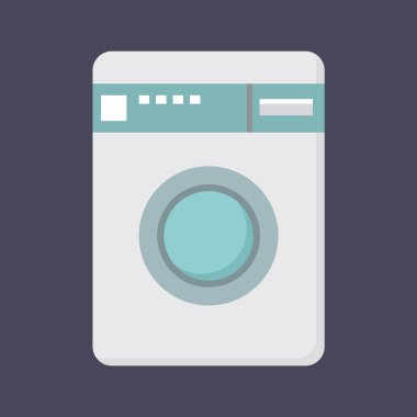 Çamaşır makinesi, illüstrasyon, beyaz arkaplan üzerindeki vektör.