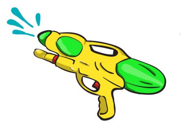 Su tabancası, illüstrasyon, beyaz arka plan vektör.