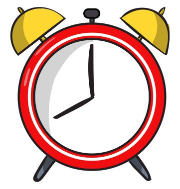 Kırmızı saat, illüstrasyon, beyaz arka plan üzerinde vektör.