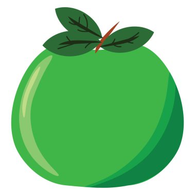 Yeşil elma, illüstrasyon, beyaz arkaplan üzerindeki vektör.