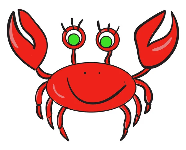 红螃蟹，说明，白色背景上的矢量. — 图库矢量图片
