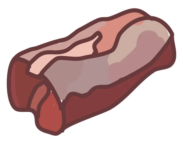 Roast meat, illustration, vector on white background. — Stock Vector