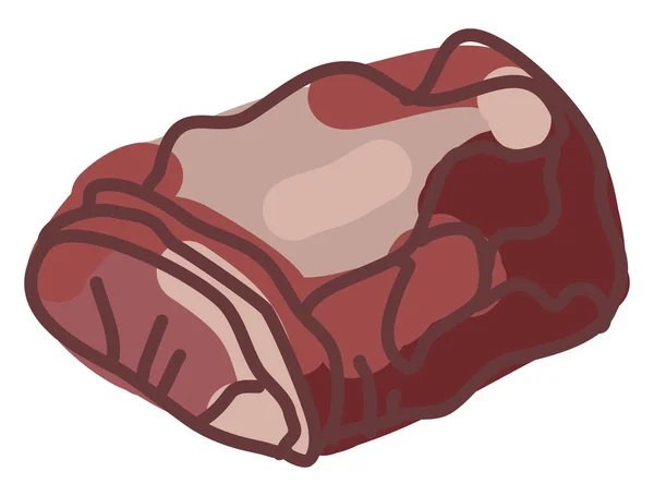 Roast meat, illustration, vector on white background. — Stock Vector