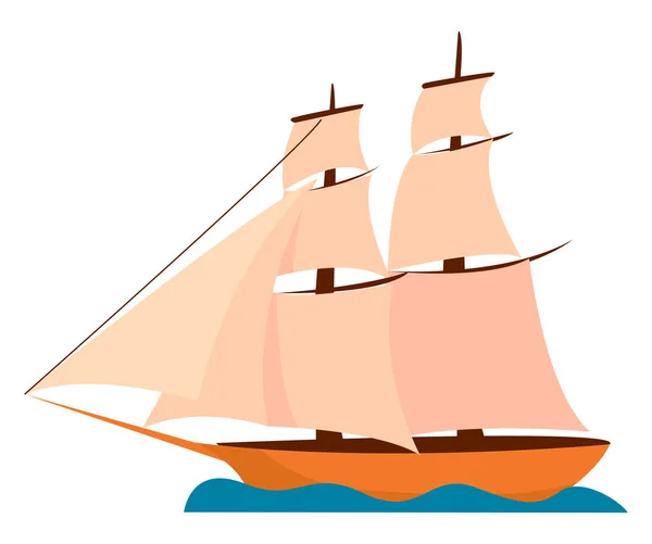 Großes Schiff, Illustration, Vektor auf weißem Hintergrund. — Stockvektor