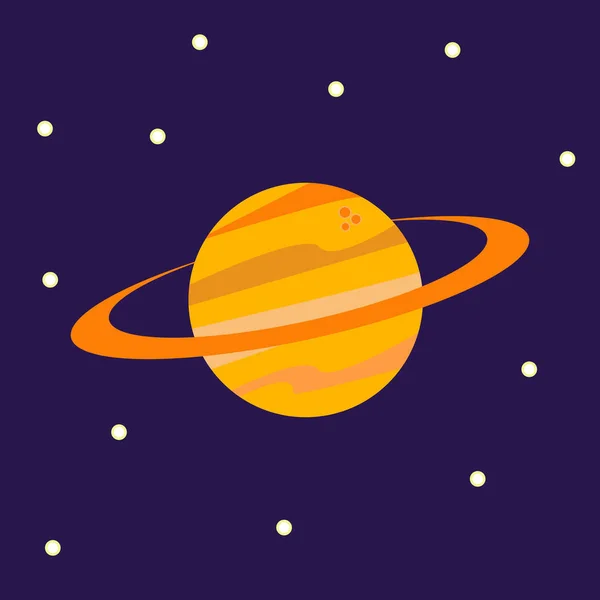 Saturn, illustration, vector on white background. — Stock Vector