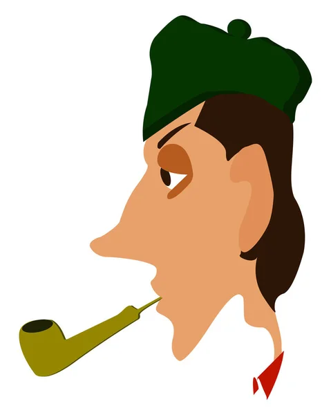 Smoker, illustration, vector on white background. — Stock Vector