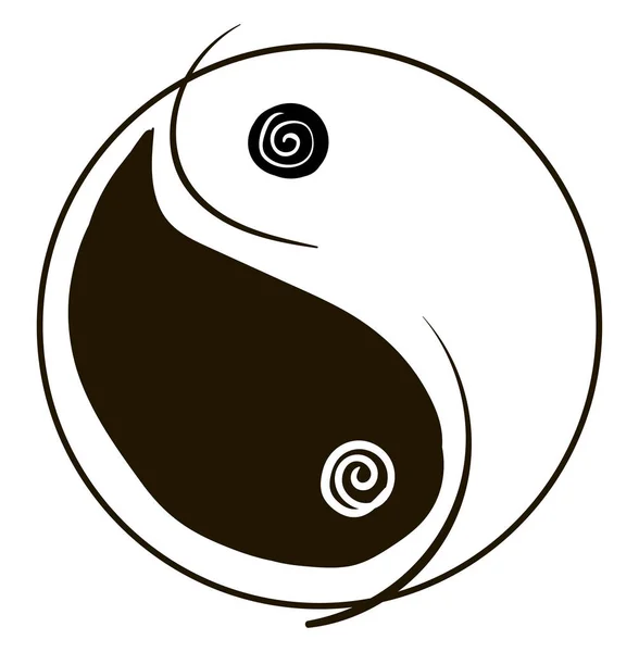 Yin yang, ilustração, vetor sobre fundo branco . — Vetor de Stock