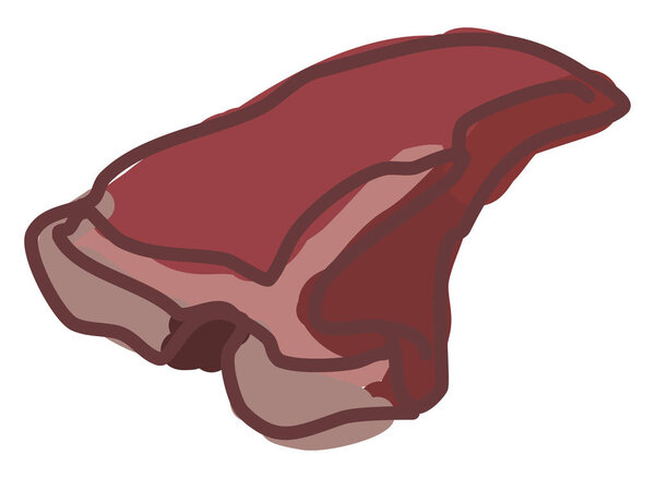 Bone steak, illustration, vector on white background.