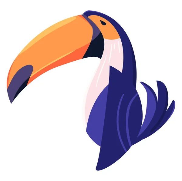 Uccello tucano, illustrazione, vettore su sfondo bianco . — Vettoriale Stock