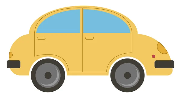 Κίτρινο αυτοκίνητο, απεικόνιση, διάνυσμα σε λευκό φόντο. — Διανυσματικό Αρχείο