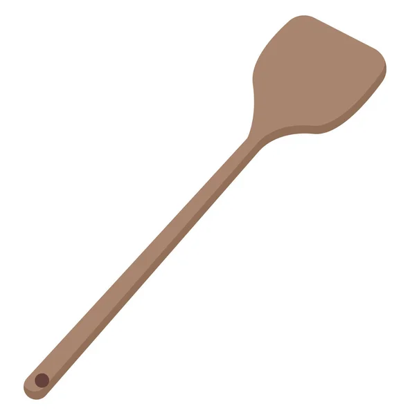 Spatule en bois, illustration, vecteur sur fond blanc . — Image vectorielle