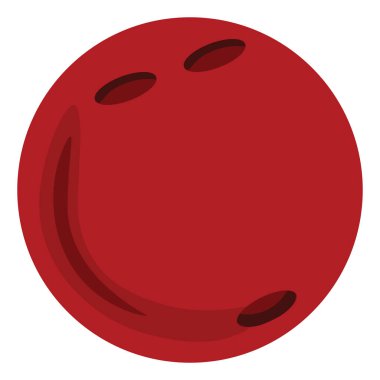 Kırmızı bowling topu, illüstrasyon, beyaz arkaplanda vektör.