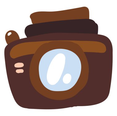 Kahverengi kamera, illüstrasyon, beyaz arka plan üzerinde vektör.