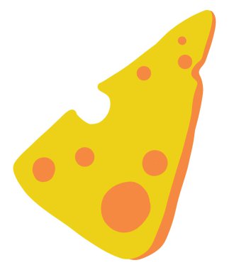 Düz peynir, illüstrasyon, beyaz arka plan üzerinde vektör.