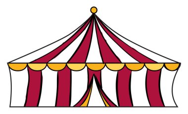 Sirk çadırı, illüstrasyon, beyaz arka plan vektör.