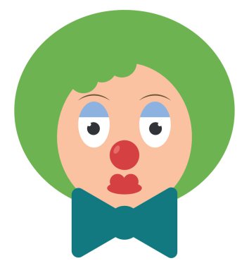 Palyaço, illüstrasyon, beyaz arka plan üzerinde vektör.