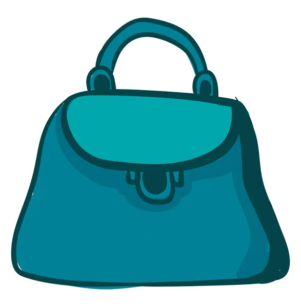 Blue bag, illustration, vector on white background. — Stock Vector