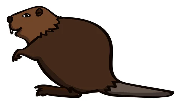 Bever, illustratie, vector op witte achtergrond. — Stockvector