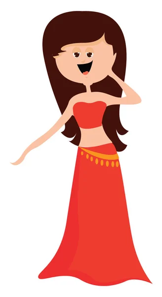 Belly dance, illustration, vector on white background. — Stock Vector