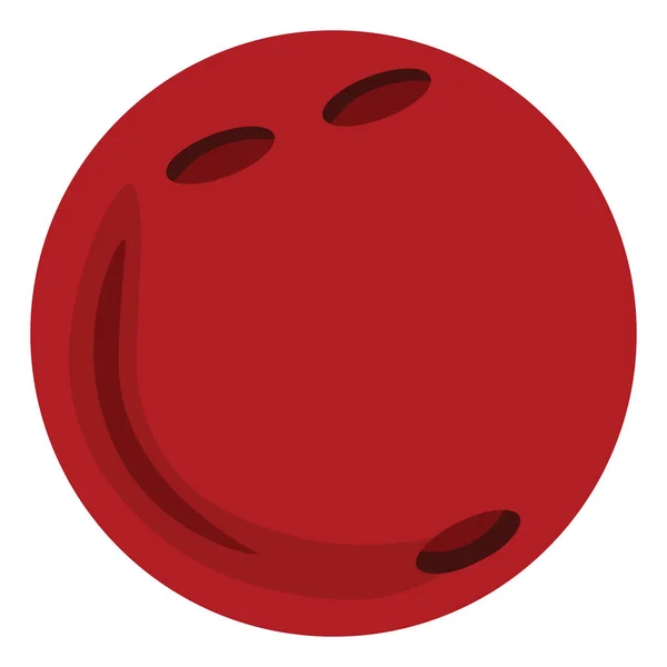 Rode bowlingbal, illustratie, vector op witte achtergrond. — Stockvector