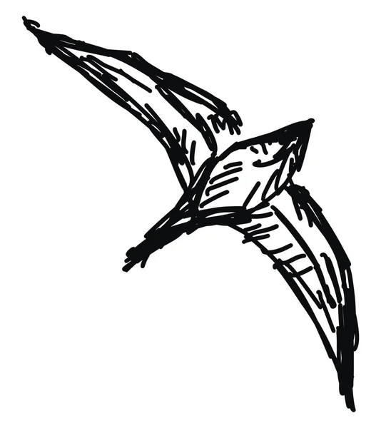 Vogel schets, illustratie, vector op witte achtergrond. — Stockvector