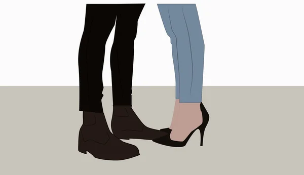 Couples feet, illustration, vector on white background. — Stock Vector