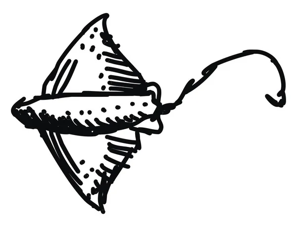 Эскиз рыбы, иллюстрация, вектор на белом фоне . — стоковый вектор