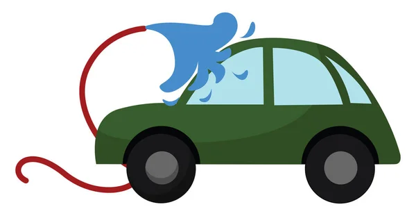 Car washing, illustration, vector on white background. — Stock Vector