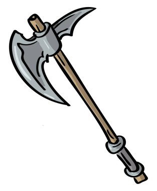 Halberd, illüstrasyon, beyaz arka plan vektör.