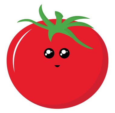 Sevimli domates, illüstrasyon, beyaz arka plan vektör.