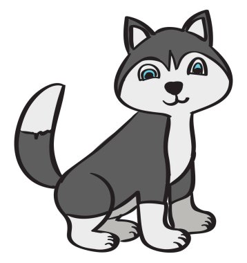 Mutlu köpek, illüstrasyon, beyaz arka plan vektör.