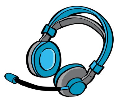 Kulaklıklar, illüstrasyon, beyaz arka plan üzerinde vektör.