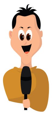 Gazeteci, illüstrasyon, beyaz arka plan vektör.