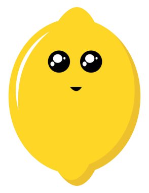 Mutlu limon, illüstrasyon, beyaz arka plan vektör.