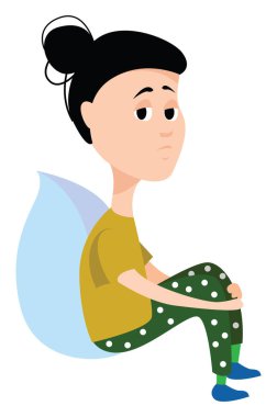 Küçük kız, illüstrasyon, beyaz arka plan vektör.