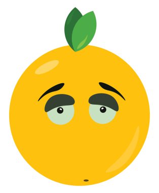 Üzgün turuncu, illüstrasyon, beyaz arka plan vektör.