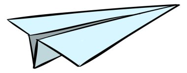 Kağıt düzlem, illüstrasyon, beyaz arkaplan üzerindeki vektör.