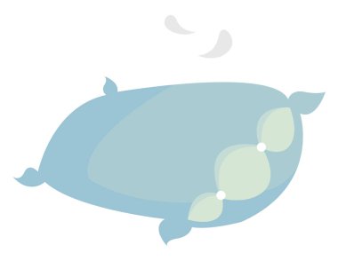 Mavi yastık, illüstrasyon, beyaz arkaplanda vektör.