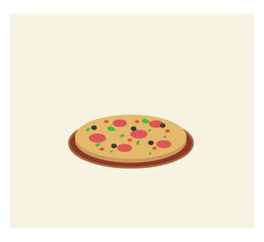 Pizza, illüstrasyon, beyaz arka plan üzerinde vektör.