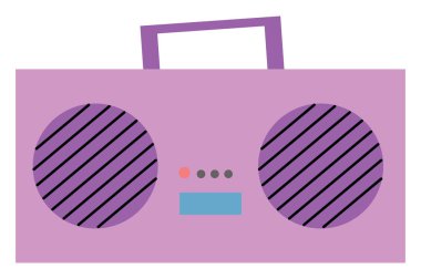 Pembe radyo, illüstrasyon, beyaz arka plan üzerinde vektör.