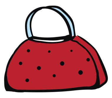 Kırmızı çanta, illüstrasyon, beyaz arkaplan vektörü.