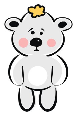 Üzgün ayı, illüstrasyon, beyaz arka plan vektör.