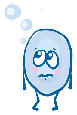 Üzgün sabun, illüstrasyon, beyaz arka plan vektör.