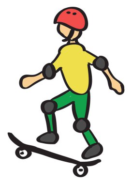 Kaykay, illüstrasyon, beyaz arka plan üzerinde vektör.