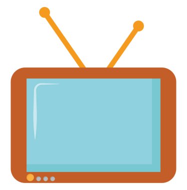 Eski TV, illüstrasyon, beyaz arkaplan vektörü.